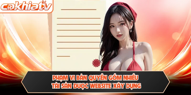Phạm vi bản quyền gồm nhiều tài sản được website xây dựng